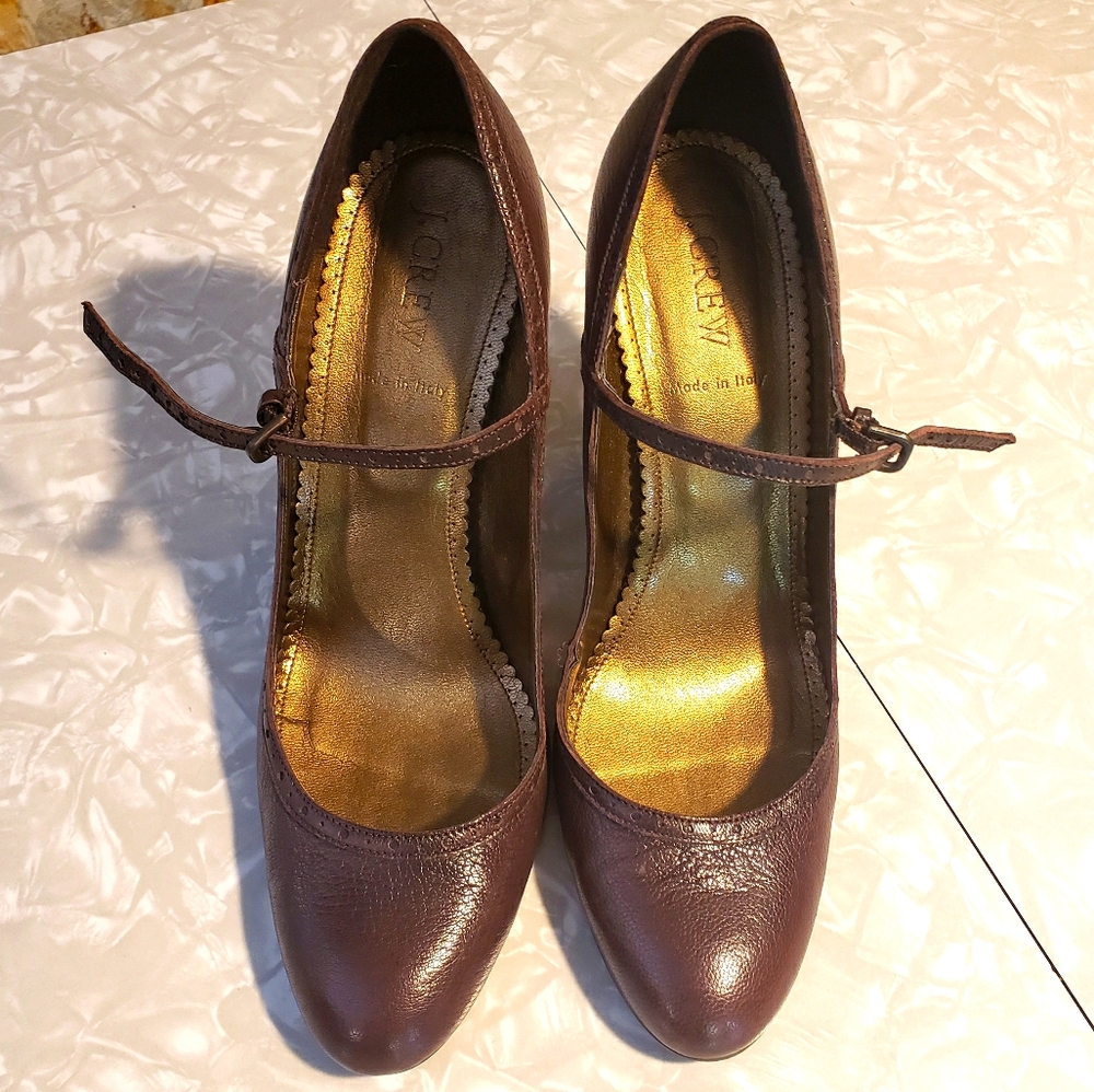 J. Crew Leather "Mary Jane" Style Heels